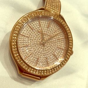 Michael Kors Rose Gold Tone Crystal Watch
